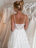 Sweetheart Neck Ball Gown Lace Wedding Dress with Detachable Puff Sleeves AWD1913-SheerGirl