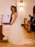 Sweetheart Neck Ball Gown Wedding Dresses with Rhinestone Sash AWD1289-SheerGirl