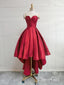 Srdíčkový výstřih Vínové vysoké Nízké plesové šaty Sweet 16 s korzetem na zádech ARD1076 