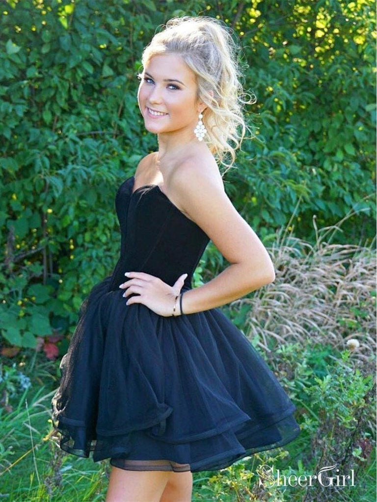 Sweetheart Neck Burgundy Organza Velvet Homecoming Dresses with Corset Back SheerGirl Sweetheart Neck Burgundy Organza Velvet Homecoming Dresses with Corset Back SheerGirl