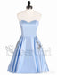 Sweetheart Neck Corset Back Sky Blue Short Homecoming Dresses with Pocket ARD1607