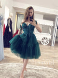 Sweetheart Neck Corset Beaded Bodice Homecoming Dress with Feather ARD2744-SheerGirl