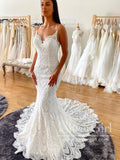 Sweetheart Neck Mermaid Wedding Gown Vintage Boho Lace Wedding Dress AWD1891-SheerGirl