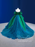 Sweetheart Neck Puff Sleeves Ball Gown Court Train Prom Dress with Drama Rose ARD2848-SheerGirl