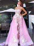 Sweetheart Neck See Through Pink Lace Prom Dresses 2019 ARD1846-SheerGirl