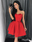 Srdíčkový krk Jednoduché červené šaty pro návrat domů A Line Levné maturitní šaty ARD1593 