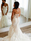 Sweetheart Neck Vintage Ivory Lace Wedding Dresses Sexy Mermaid Wedding Dresses AWD1090