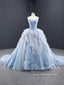 Sweetheart Neckline Ruffled Tulle Ball Gown Court Train Prom Dress with Corset Back ARD2642