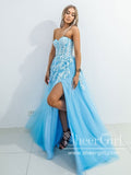 Sweetheart Neckline Strapless Ball Gown Prom Dress with High Slit ARD2665-SheerGirl