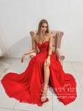 Sweetheart Neckline Strapless Ball Gown Prom Dress with High Slit ARD2665-SheerGirl