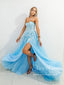 Sweetheart Neckline Strapless Ball Gown Prom Dress with High Slit ARD2665