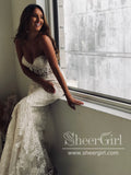 Sweetheart Neckline Vintage Lace Mermaid Wedding Dress AWD1818-SheerGirl