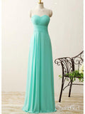 Sweetheart neck Mint Chiffon Long Strapless Wedding Party Bridesmaid Dresses,apd2520-SheerGirl