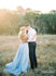 Thigh Split Sky Blue Rustic Wedding Dresses Beach Wedding Gown with Court Train ARD1325-SheerGirl