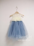 Tulle Flower Girl Dress with 3D Flowers, Pricess Dress ARD2660-SheerGirl
