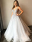 Tulle V Neck Ball Gown with Re-Embroidered Lace Appliques Wedding Dresses AWD1679