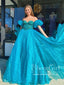 Turguoise organzové princeznovské šaty s korálkovým živůtkem Společenské šaty na ples ARD2883