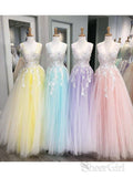 Turquoise Lace Applique Ball Gown Long Ball Gowns Quinceanera Dress APD3194-SheerGirl