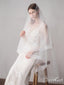 Two-Layers Ivory Tulle Knee Length Wedding Veils ACC1050
