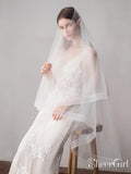 Two-Layers Ivory Tulle Knee Length Wedding Veils ACC1050-SheerGirl