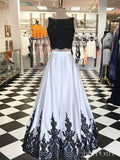 Two Piece A-line Beaded Prom Dresses With Lace Applique ARD2305-SheerGirl