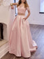 Two Piece Blush Pink Prom Dresses Long Lace Prom Gowns ARD2172