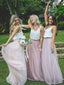 Two Piece Bridesmaid Dresses Tulle Simple Cheap Long Bridesmaid Dresses ARD1195