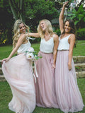 Two Piece Bridesmaid Dresses Tulle Simple Cheap Long Bridesmaid Dresses ARD1195-SheerGirl