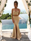 Two Piece Champagne Bridesmaid Dresses Formal Dress With Slit ARD2352