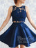 Two Piece Navy Blue Lace Homecoming Dresses Chic Lace Summer Dress ARD1540-SheerGirl