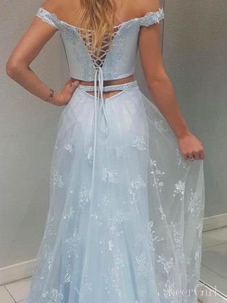 Two Piece Off The Shoulder Prom Dresses With Slit ARD2150-SheerGirl