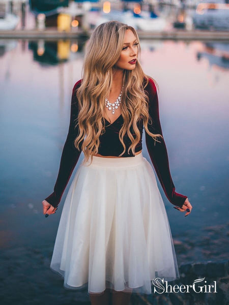 crop top dresses for homecoming Two Piece Short Prom Burgundy Velvet Dress ARD1912 Primary color:Yellow Green Tailor BDDEAL0337 Reseller Maroon Dress Silver