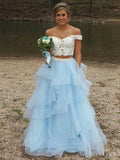 Two Piece Sky Blue Ball Gown Prom Dresses Sweet 16 Quinceanera Dress ARD2231-SheerGirl