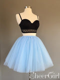 Two Piece Tulle Homecoming Dress Spaghetti Strap Formal Dresses ARD2421-SheerGirl