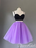 Two Piece Tulle Homecoming Dress Spaghetti Strap Formal Dresses ARD2421-SheerGirl