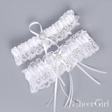 Two Piece White Wedding Garter Set Bridal Garters with Bow ACC1021-SheerGirl