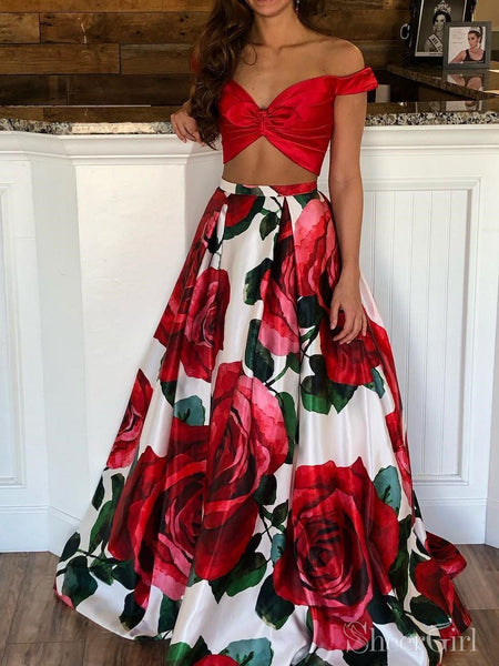 red and gold two piece prom dress Pieces Off The Shoulder Dresses With Floor Length ARD2225 autopostr_instagram_63731