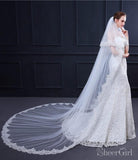 Two Tiers Ivory Lace Cathedral Veils ACC1171-SheerGirl