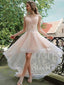 Unlined Appliqued Bodice Short Prom Dress High-Low Tulle Homecoming Dress ARD2659