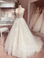 V Neck Appliqued Bridal Gown Vintage Ball Gown Wedding Dress AWD1864