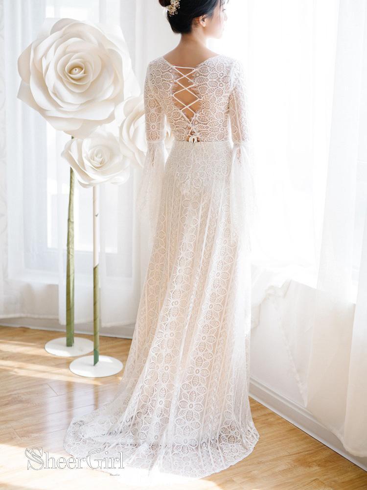 V Neck Lace-up Mermaid Back Bridal Dresses Ivory Lace Trumpet Sleevese Wedding Gowns AWD1611 V Neck Lace-up Mermaid Back Bridal Dresses Ivory Lace Trumpet Sleevese Wedding Gowns AWD1611