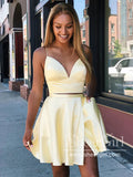 V Neck Simple Short Homecoming Dress 2-Piece Prom Dress ARD2816-SheerGirl