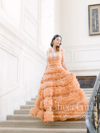 peach prom dress | happiness code prom gowns 2013