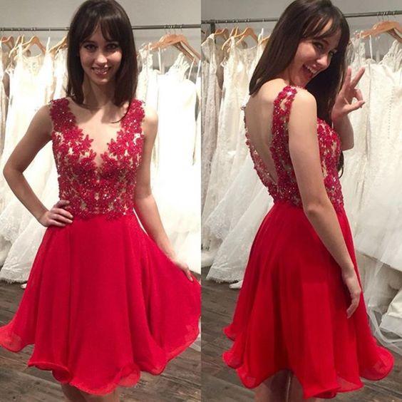 Cute A-line Spaghetti Strap Lace Homecoming Dresses Short MCL1040 Cute A-line Spaghetti Strap Lace Homecoming Dresses Short MCL1040