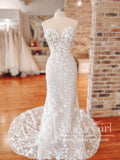 Vintage Embroidery Lace Mermaid Wedding Dresses Strapless Boho Bridal Gown AWD1854-SheerGirl