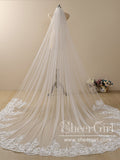 Vintage Flower Lace Cathedral Veil Bridal Veil Wedding Veil ACC1185-SheerGirl