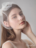 Vintage-Inspired Birdcage Veils with Tiny Crystals Blusher Veil ACC1081-SheerGirl