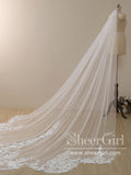 Vintage Lace Cathedral Veil Shaped Bridal Veil Wedding Veil ACC1183-SheerGirl