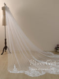 Vintage Lace Cathedral Veil Shaped Bridal Veil Wedding Veil ACC1183-SheerGirl