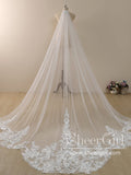 Vintage Lace Cathedral Veil Shaped Bridal Veil Wedding Veil ACC1183-SheerGirl
